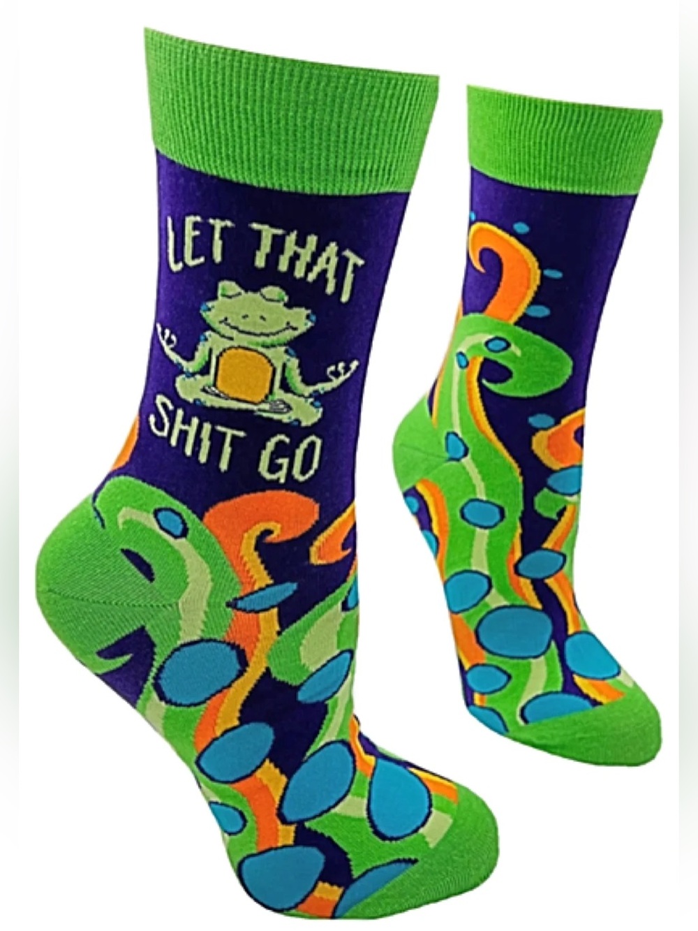Novelty Crew Socks - Frog 'Let That Shit Go'